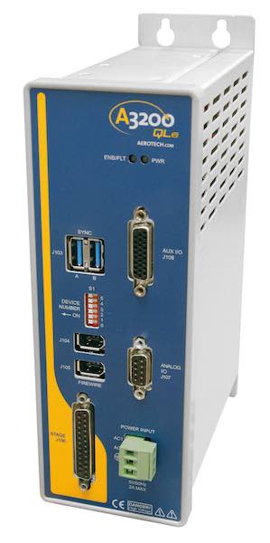Aerotech's Ndrive QLe is a family of digital, panel-mount, nanopositioning piezo drives designed to enable coordinated motion between piezo stages and servo axes. Courtesy: Aerotech