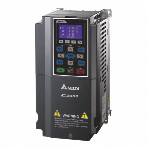 Delta Electronics' AC Motor Drive C2000 Series is a general-purpose inverter designed for power control applications such as construction and overhead cranes, printing and packaging equipment, textile machinery, compressors, and other applications. Courte