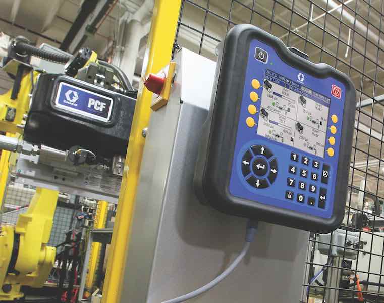 Graco's Precision Continuous Flow (PCF) metering dispense system is designed for critical applications of single component sealant and adhesive materials and is engineered for electronic manufacturing applications such as powertrain gasketing and medical