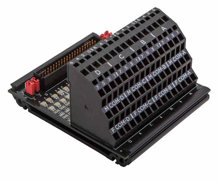 Opto 22's SNAP-UDC-HDB-G4 breakout board provides 32-point SNAP digital I/O modules with fused outputs and isolated inputs and the compact SNAP-UDC-HDB board saves panel space and simplifies field wiring. Courtesy: Opto 22