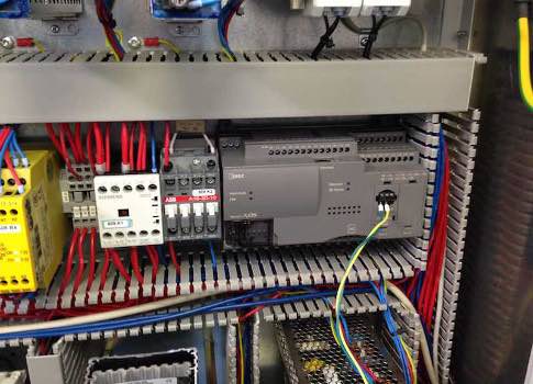 Figure 3: The new Idec PLCs and power supply, and the existing wind turbine controller, fit into the turbine’s nacelle. Courtesy: AES