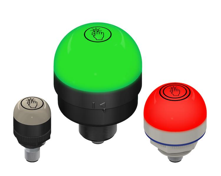Banner Engineering's next-generation touch buttons for its K30, K50 and K70 multicolor indicators and pick-to-light sensors employ smart electric field sensing and provide immunity to false triggering caused by the buildup of detergents, oils and other fo