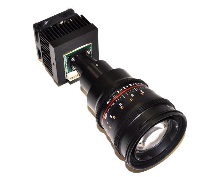 The Pattern Blazer from Innovations in Optics is an LED fixed-pattern projector designed for structured lighting in 3D machine vision for applications such as logistics automation, warehouses, gaging and inspection of production pieces such as car or air