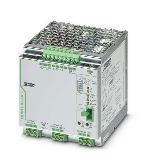 Phoenix Contact's Quint UPS-IQ 500 VA AC uninterruptible power supply (UPS) is an industrial control cabinet that has received UL 1778 Recognition and is certified for Class I, Division 2 hazardous locations. Courtesy: Phoenix Contact