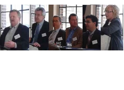 At the Industrial Internet of Things USA conference, speakers included (from left) Thomas Burke, OPC Foundation; Don Bartusiak, ExxonMobil Research and Engineering, Jacob Goodwin, Digital Manufacturing and Design Innovation Institute; Darren Koenig, Pepsi