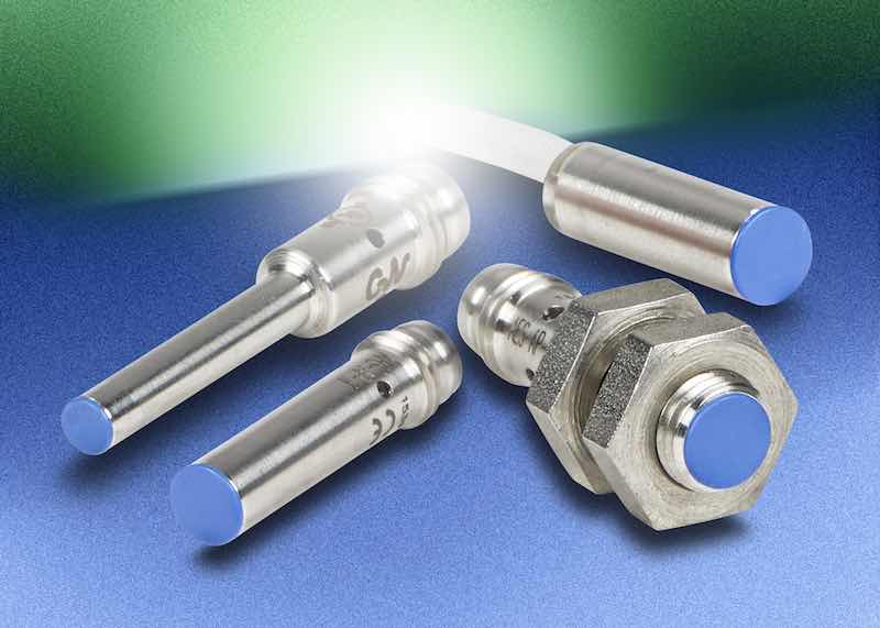 AutomationDirect’s miniature inductive proximity sensors are available in sizes ranging from 4 to 8mm and are equipped with a 360-deg-visible yellow output LED and come with built-in overload protection. Courtesy: AutomationDirect