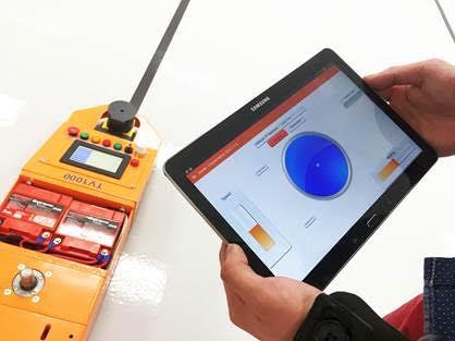 AutoGuide has introduced a wireless pendant with remote route programing and diagnostics for its TV Series of automated guided vehicles (AGVs). Courtesy: AutoGuide