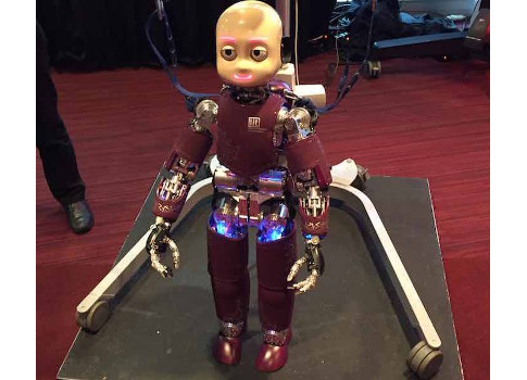 Figure 2: The iCub is a humanoid robot developed at the Istituto Italiano di Tecnologia in collaboration with Telerobot Labs as part of the EU project RobotCub. Courtesy: Emily Guenther, Control Engineering, CFE Media