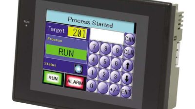 Omega's NS Series of touchscreen human-machine interfaces (HMIs) feature built-in Ethernet communications, alarming/recipe/data logging capabilities and live video input/display capabilities. Courtesy: Omega Engineering