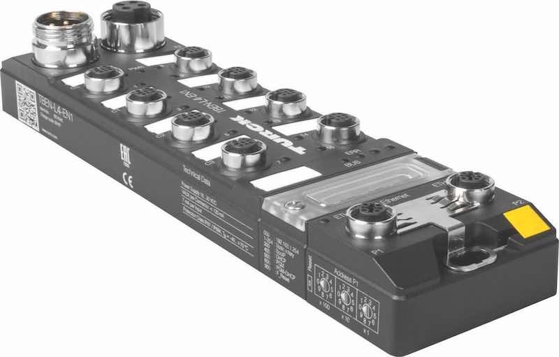 Turck's TBEN-L Ethernet spanner uses multiprotocol technology and is designed to link multiple Ethernet networks and its master to master data exchange allows programmable logic controllers (PLCs) to exchange data. Courtesy: Turck
