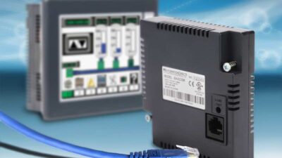 AutomationDirect’s EA-ECOM communication expansion module is designed for all EA3-series C-more Micro panels and features an Ethernet (RJ45) port for programming and programmable logic controller (PLC) communications. Courtesy: AutomationDirect