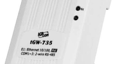 ICP DAS USA's tGW-735i Modbus TCP to RTU gateway that is designed to allow a Modbus TCP host to communicate with up to three serial Modbus RTU/ASCII devices through an Ethernet network. Courtesy: ICP DAS USA