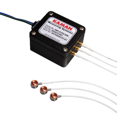 Kaman Precision Products' SMT 9700 position/displacement system is designed for optics positioning in photolithography equipment, XYZ stage positioning in atomic force microscopy, and spindle position in precision grinding applications. Courtesy: Kaman Pr