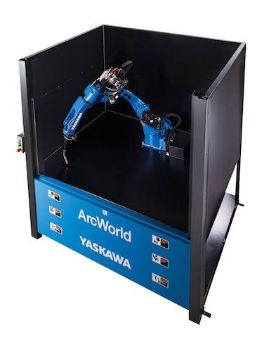 Yaskawa Motoman's ArcWorld C-30 workcell is designed for welding of small- to medium-sized parts that are typical in many job shop applications. Courtesy: Yaskawa Motoman