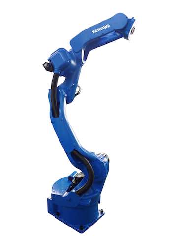 Yaskawa Motoman's MH12 six-axis robot is designed for assembly, dispensing, material handling, machine tending and packaging applications. Courtesy: Yaskawa Motoman