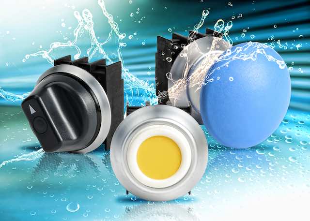 AutomationDirect's Schmersal 22mm IP69K-rated pushbuttons, selector switches and indicator lights are designed for food processing, pharmaceutical, and medical applications. Courtesy: AutomationDirect