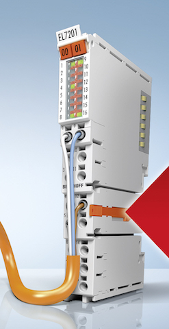 Beckhoff's EL72x1-9014 EtherCAT servo terminals from implement safe torque off (STO) functionality. and integrated features correspond to safety level Cat 3/PL d. Courtesy: Beckhoff