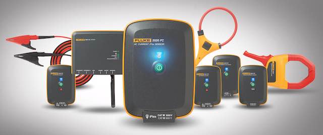 Fluke Condition Monitoring is designed to provide a system of rugged voltage, current, temperature, and power sensors that can be moved from asset to asset or left in place for continuous monitoring. Courtesy: Fluke