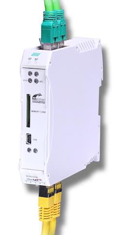 Hilscher's netTAP 151 is a four-port device that exchanges input/output (I/O) data between different industrial Ethernet networks by acting as a protocol converter. Courtesy: Hilscher