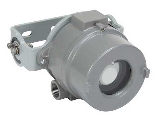 Larson Electronics' EXP-MS-N4X-AT-HV explosion proof motion sensor is designed for use in hazardous areas and is constructed of copper free non-sparking aluminum construction with a glass window front for motion detection. Courtesy: Larson Electronics