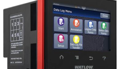 Watlow's D4T with Intuition is a data logger that features field removable input/output (I/O) modules for design flexibility. Courtesy: Watlow
