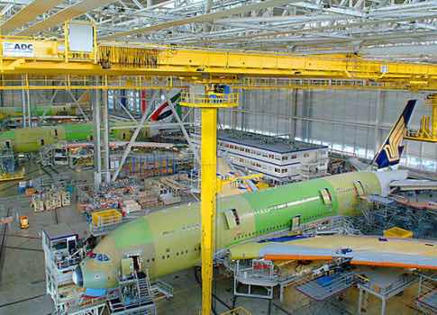 Manual labor dominates the Airbus production line and workers need to be highly skilled. Courtesy: Internet of Business, Airbus