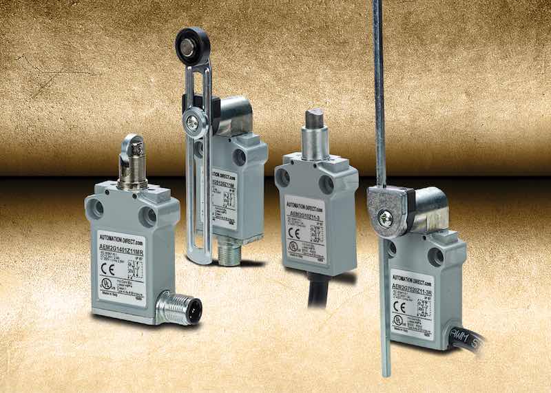 AutomationDirect's AEM2G series of compact limit switch line includes four electrical connection types as well as additional options for convenient limit switch installation. Courtesy: AutomationDirect