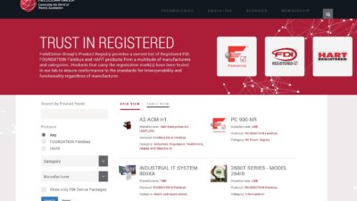 FieldComm Group's product registry provides a single unified interface for users to find EDDs and FDI Device Packages while the repository provides host systems instant worldwide access to these files. Courtesy: FieldComm Group