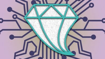 Introducing a small amount of strain into crystalline materials, such as diamond or silicon, can produce significant changes in their properties, researchers have found. The mechanical strain is represented here as a deformation in the diamond's shape. Courtesy: Chelsea Turner, MIT