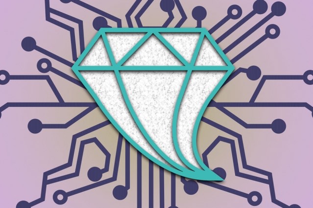 Introducing a small amount of strain into crystalline materials, such as diamond or silicon, can produce significant changes in their properties, researchers have found. The mechanical strain is represented here as a deformation in the diamond's shape. Courtesy: Chelsea Turner, MIT