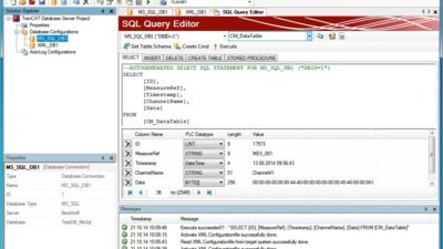 Accessing SQL databases is simple through the capabilities of modern control systems. Courtesy: Beckhoff Automation