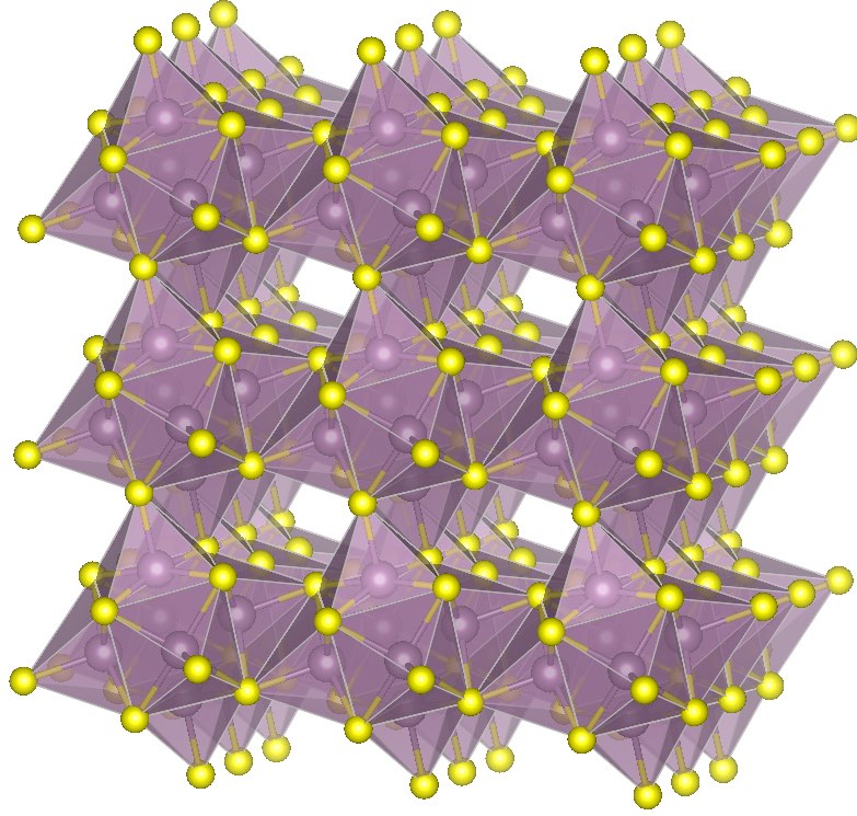 Molecular diagram shows the structure of molybdenum sulfide, one of the materials used to create the new kind of cathode for lithium-sulfur batteries. Courtesy: Massachusetts Institute of Technology (MIT)