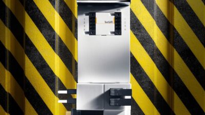 Integrated safety can extend beyond I/O terminals and implement safety logic directly in servo drives and other components in the field. Courtesy: Beckhoff Automation