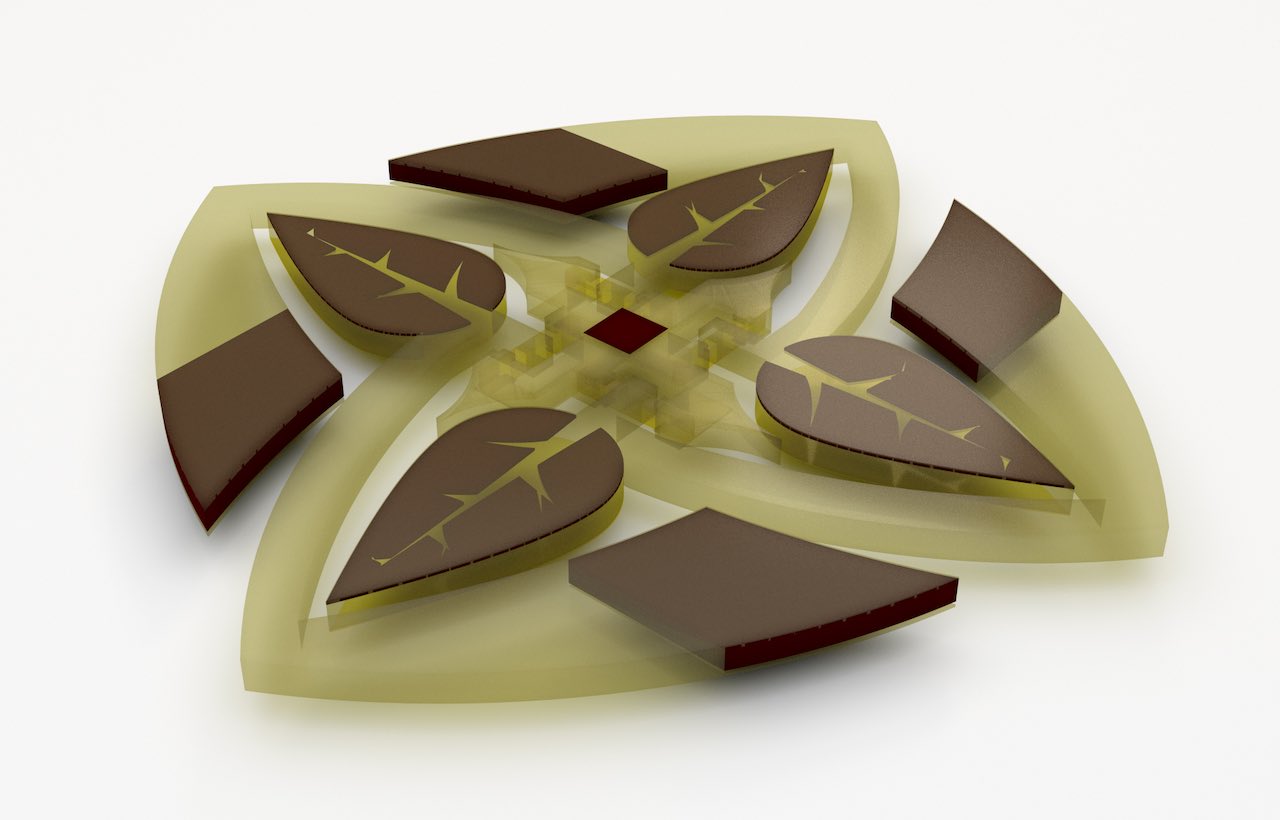 A new MIT-invented system automatically designs and 3-D prints complex robotic actuators optimized according to an enormous number of specifications, such as appearance and flexibility. To demonstrate the system, the researchers fabricated floating water lilies with petals equipped with arrays of actuators and hinges that fold up in response to magnetic fields run through conductive fluids. Courtesy: Subramanian Sundaram, MIT
