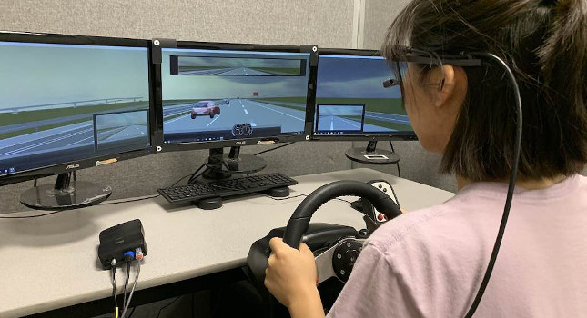 Researchers at the University of Missouri are looking at the importance of keeping your eyes on the road with two new uses of eye-tracking technology in relation to vehicle collision avoidance warnings and rear-end accidents. Courtesy: University of Missouri