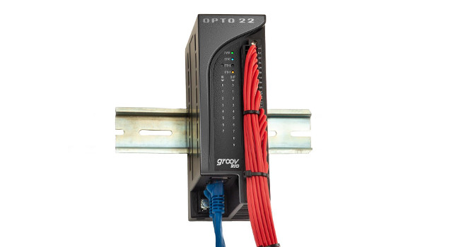 Figure 3: The latest generation of remote I/O systems use Ethernet to replace expensive home-run wiring with a single network connection. Courtesy: Opto 22