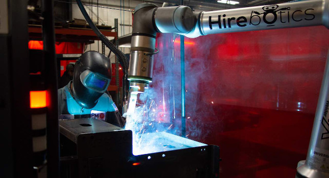 Processing: At Processed Metal Innovators in Wisconsin, a UR10e cobot powers the BotX Welder, now automating MIG welding. Courtesy: Universal Robots