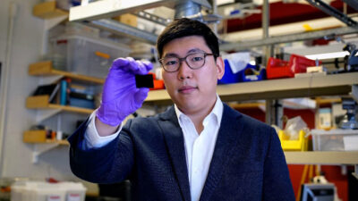 MIT postdoc Jeonyoon Lee is helping develop aerospace-grade composites without the enormous ovens and pressure vessels. Courtesy: Melanie Gonick, MIT