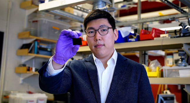 MIT postdoc Jeonyoon Lee is helping develop aerospace-grade composites without the enormous ovens and pressure vessels. Courtesy: Melanie Gonick, MIT
