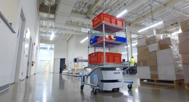 Omron’s AMRs support a variety of payloads and shapes to enhance flexibility. Shown is an Omron LD Mobile Robot. Courtesy: Omron Automation Americas.