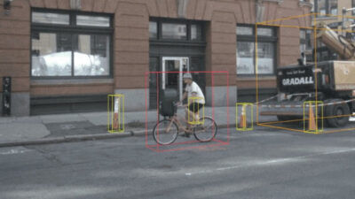 A technique called scene flow can be used to predict the future position of a cyclist by comparing the current lidar point cloud of a street scene. CMU researchers have developed a method that increases the amount of data available for training such systems. Courtesy: Carnegie Mellon University/ISSSource