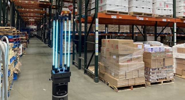 The approach uses a custom UV-C light fixture designed at CSAIL that is integrated with Ava Robotics’ mobile robot base. Courtesy: Alyssa Pierson, CSAIL