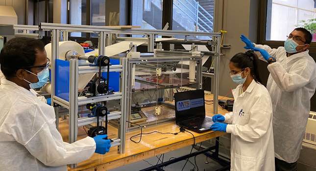 The Multiscale Integrated Technology Solutions team works in the lab. Courtesy: Indiana University