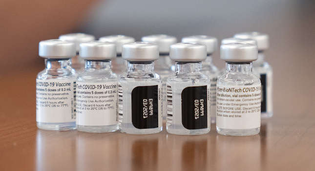 Vials of the Pfizer vaccine. Courtesy: Dave Ryan, West Virginia University