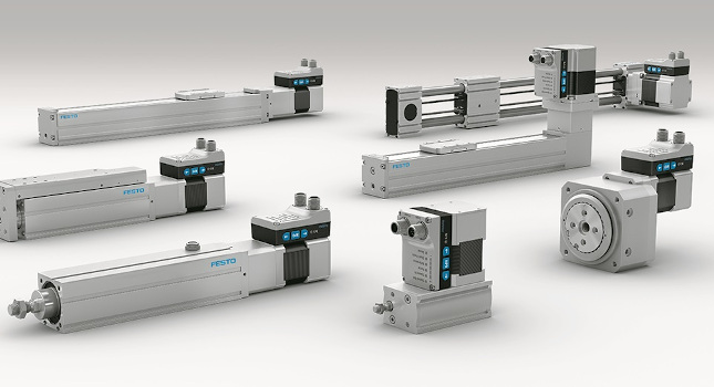An engineering breakthrough from Festo combines the simplicity of pneumatics with the benefits of electric automation. The new Simplified Motion Series (SMS) takes proven spindle axes, toothed belt axes, mini slides, electric cylinders, and rotary actuators and integrates them with an onboard-servo drive. Users commission two-position functionality via onboard push buttons with no additional software needed. IO-Link control can be used for flexible, multi-position applications. It received 2021 Engineers’ Choice recognition in the Motion Control – Drives category. Courtesy: Festo