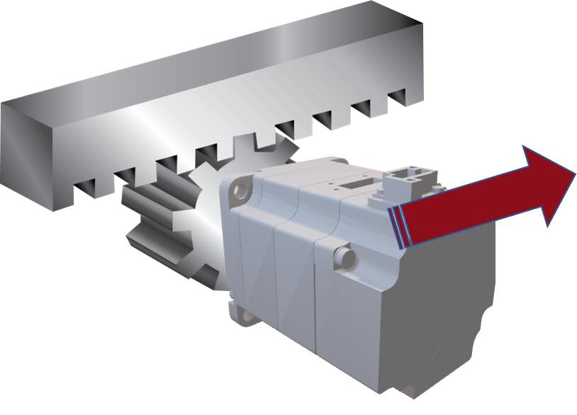 Figure 4: Rack and pinion. Courtesy: Yaskawa
