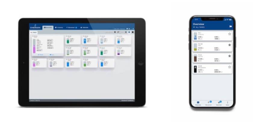 Figure 2: Data can be presented on the user interface via adaptive tank “cards,” which provide an immediate overview of critical inventory data by using Rosemount TankMaster Mobile Inventory Management software. Courtesy: Emerson