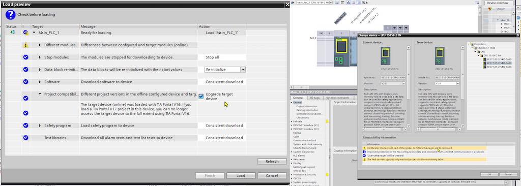 Figure 2: Siemens provides native compatibility modes, in which devices with different firmware versions can operate together, programmed with the same software. Courtesy: Siemens