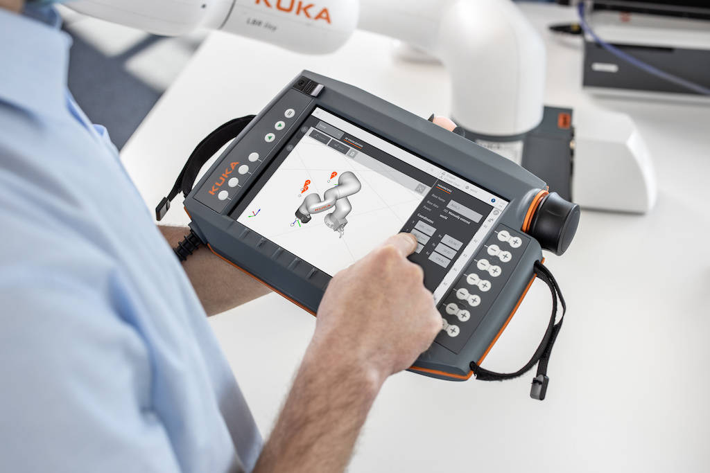 Access to a new robot ecosystem and operating environment is made easier with an intuitive user interface. Courtesy: KUKA Robotics/Association for Advancing Automation (A3)