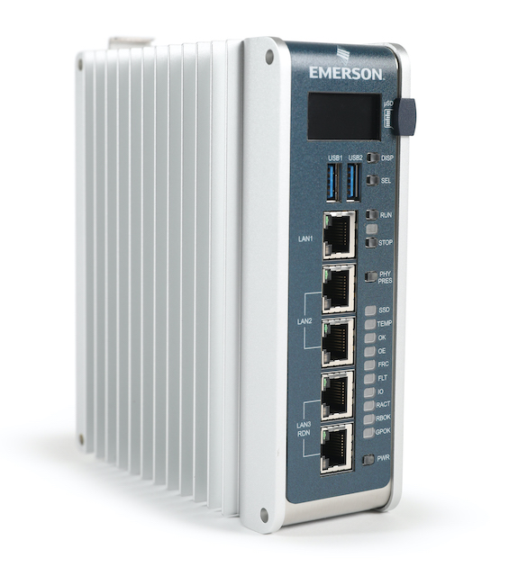 Emerson PACSystems RXi Edge Controller combines powerful deterministic (PLC) and non-deterministic (Linux) capabilities in one box for real-time process optimization. Courtesy: Emerson